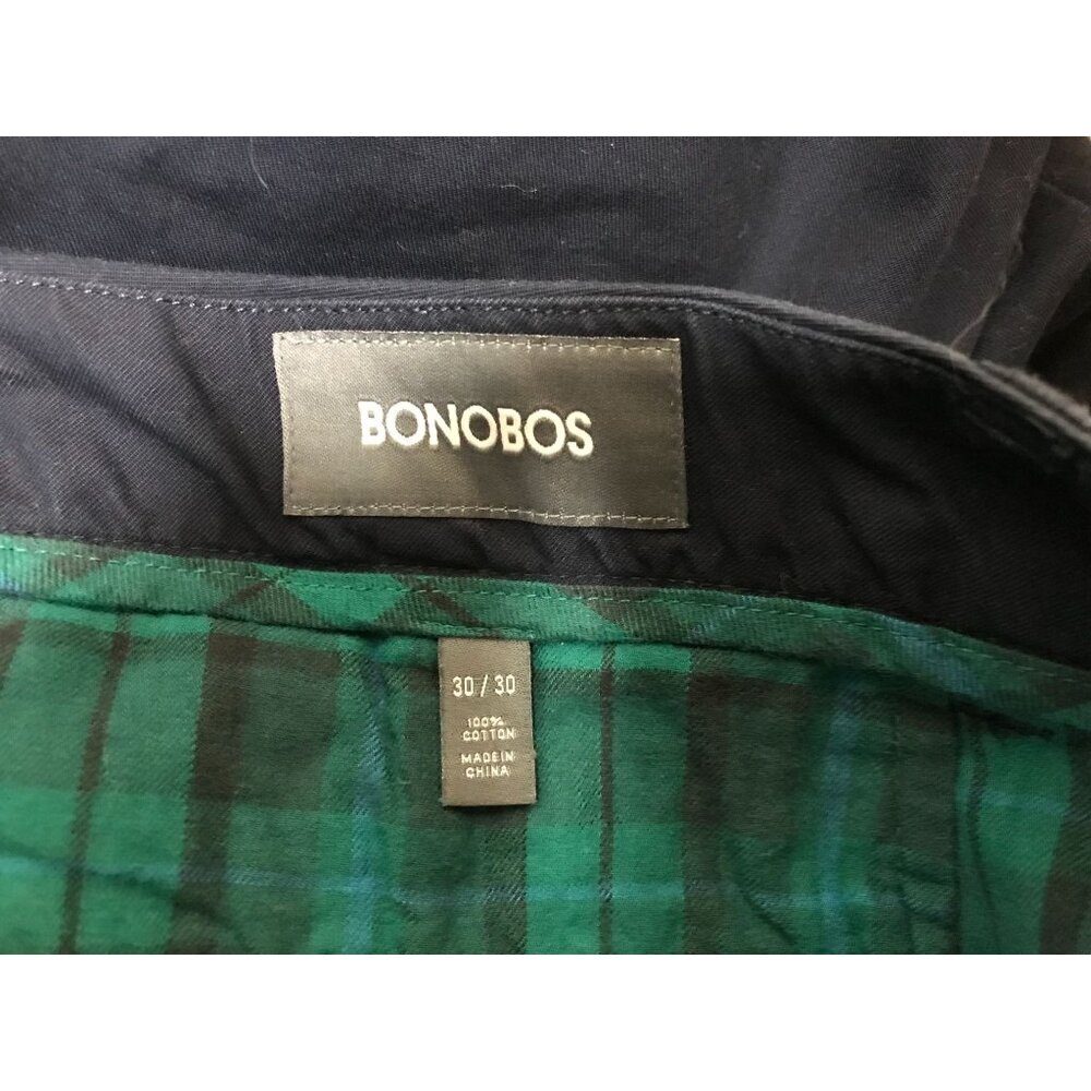 BONOBOS - MEN'S 30 X 30 - NAVY SLIM FIT FLANNEL LINED 100% COTTON PANTS - Picture 3 of 3